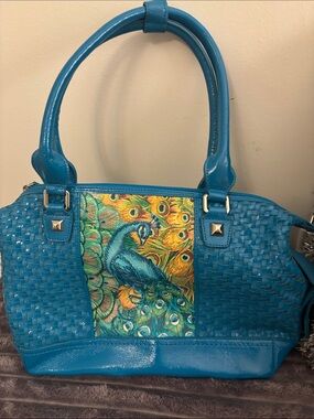 Large SHARIF Leather Peacock Bag